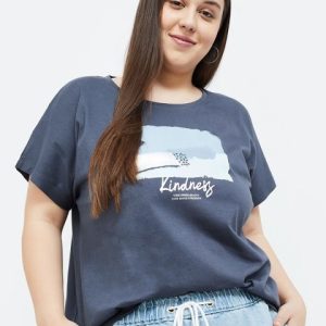 Nexus by Lifestyle Women Graphic Printed Cotton Plus Size T-shirt