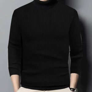 nikline Woollen High Neck Men's Sweatshirt - Black ( Pack of 1 )