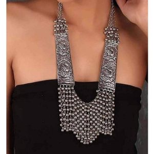 PUJVI - Silver Alloy Necklace ( Pack of 1 )