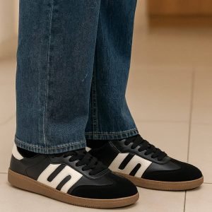 SERSI Classic Men's Casual Black Sneakers. Black Men's Sneakers