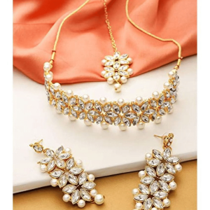 Sunhari Jewels White Alloy Necklace Set ( Pack of 1 )