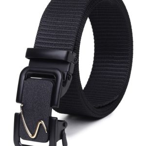 SUNSHOPPING - Black Nylon Men's Casual Belt ( Pack of 1 )