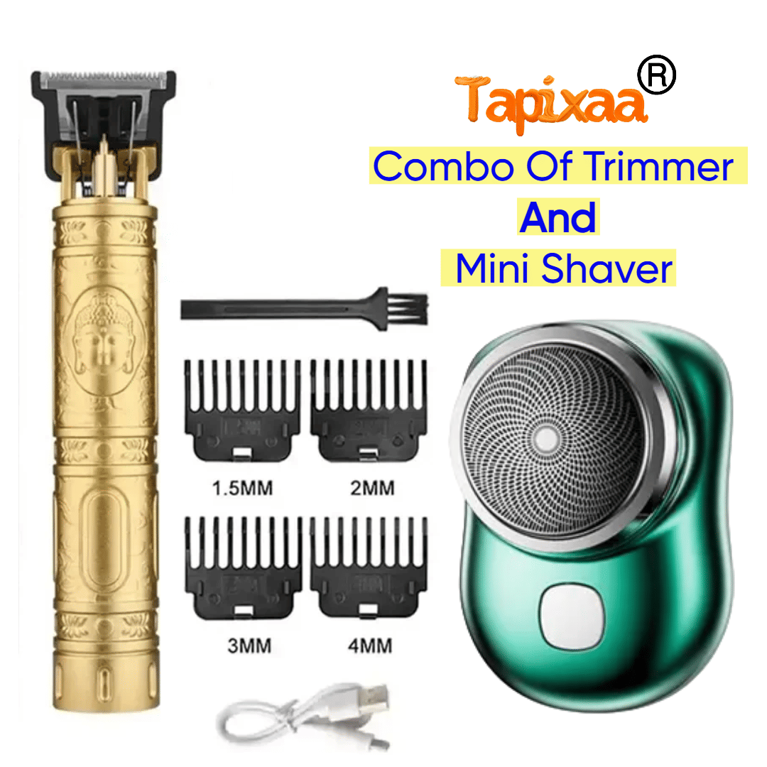 Tapixaa Trimmer And Shaver Gold Corded Beard Trimmer With 30 minutes Runtime