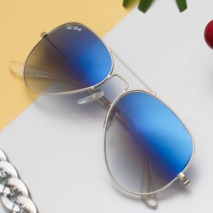 ted smith blue graded aviator sunglasses for men women|full rim & metal frame|medium to large face ( 60-18-140 )