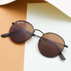 ted smith brown round sunglasses
