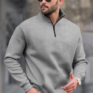 Tripr Cotton Blend Polo Collar Men's Sweatshirt - Grey ( Pack of 1 )