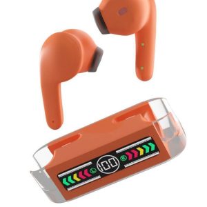 VEhop Max Bluetooth True Wireless (TWS) In Ear 30 Hours Playback Powerfull bass,Low Latency IPX4(Splash & Sweat Proof) Orange